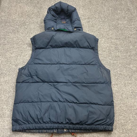 Polo Ralph Lauren Men's XL Navy Blue Down Puffer Hooded Vest Zip Snap - Picture 2 of 8